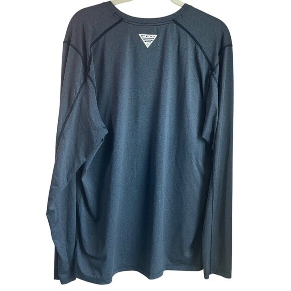 Columbia PFG Mens Large Omni Wick T-Shirt Long Sleeve Performance Outdoors Blue - Picture 2 of 9